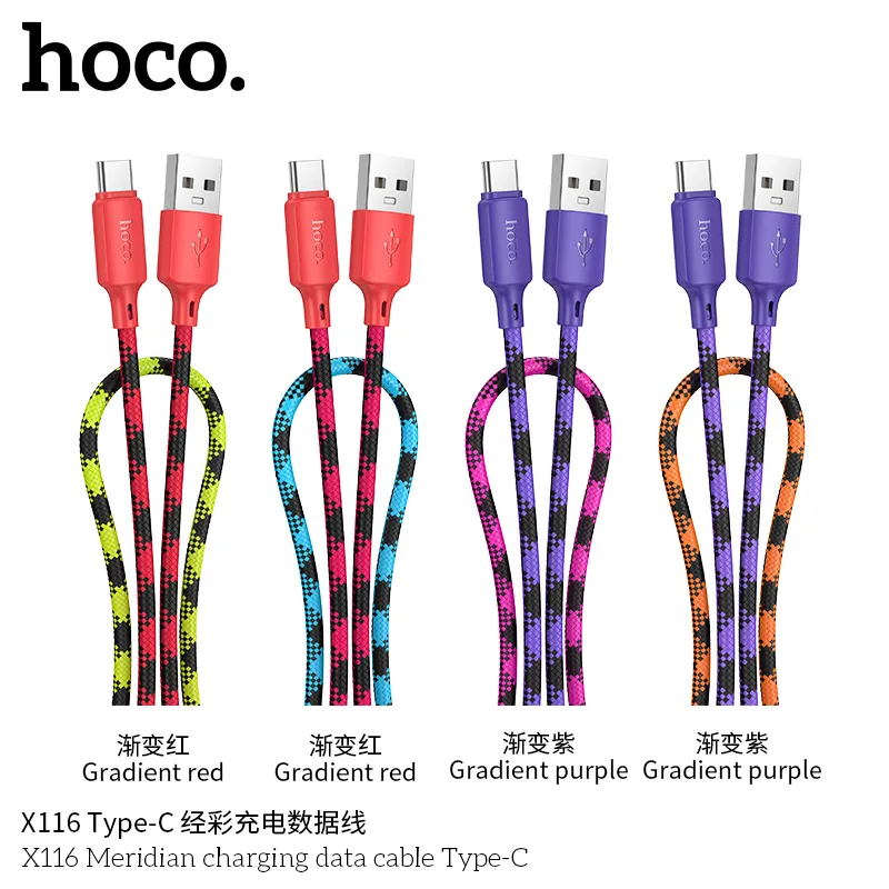 Kích thước chuẩn 1m, trọng lượng nhẹ 24g của cáp sạc Hoco X116 Meridian dễ dàng mang theo