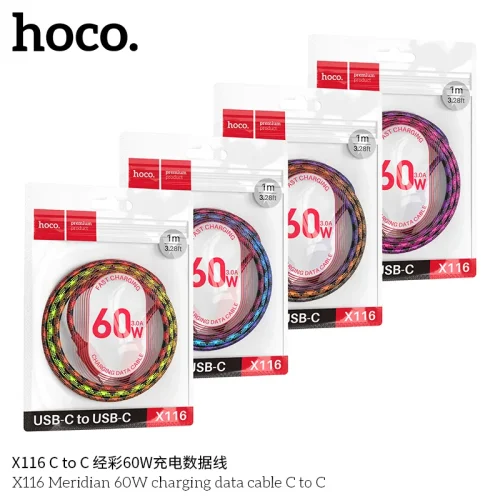 Cáp Sạc Type-C to Type-C Hoco X116 Meridian 60W