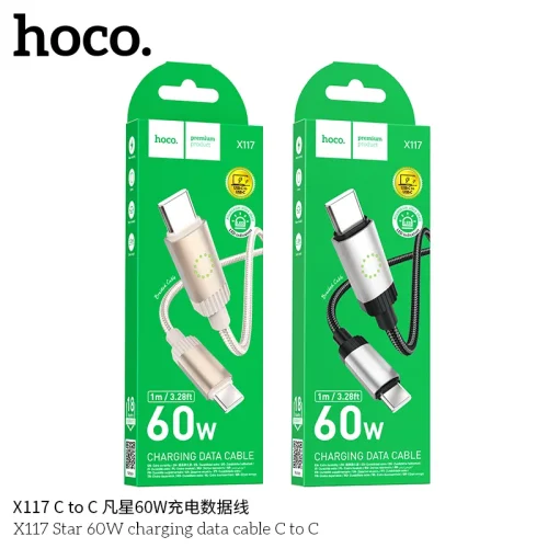 Cáp Sạc Type-C to Type-C Hoco X117 Star 60W