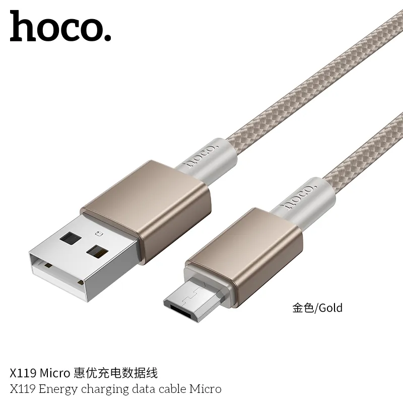 Tính năng chi tiết cáp Hoco X119 gồm lõi dây 26/0.1*2+(13/0.08)*2 bảo vệ dòng sạc