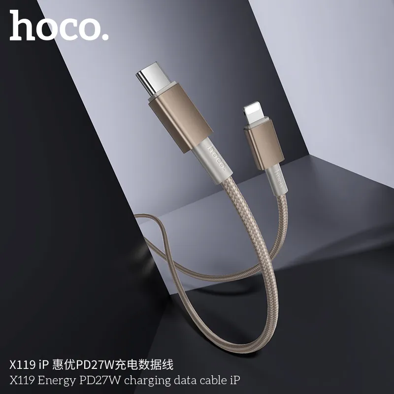 Cáp Sạc PD iP Hoco X119 Energy 27W Packaged chất lượng cao, truyền tải nhanh và ổn định