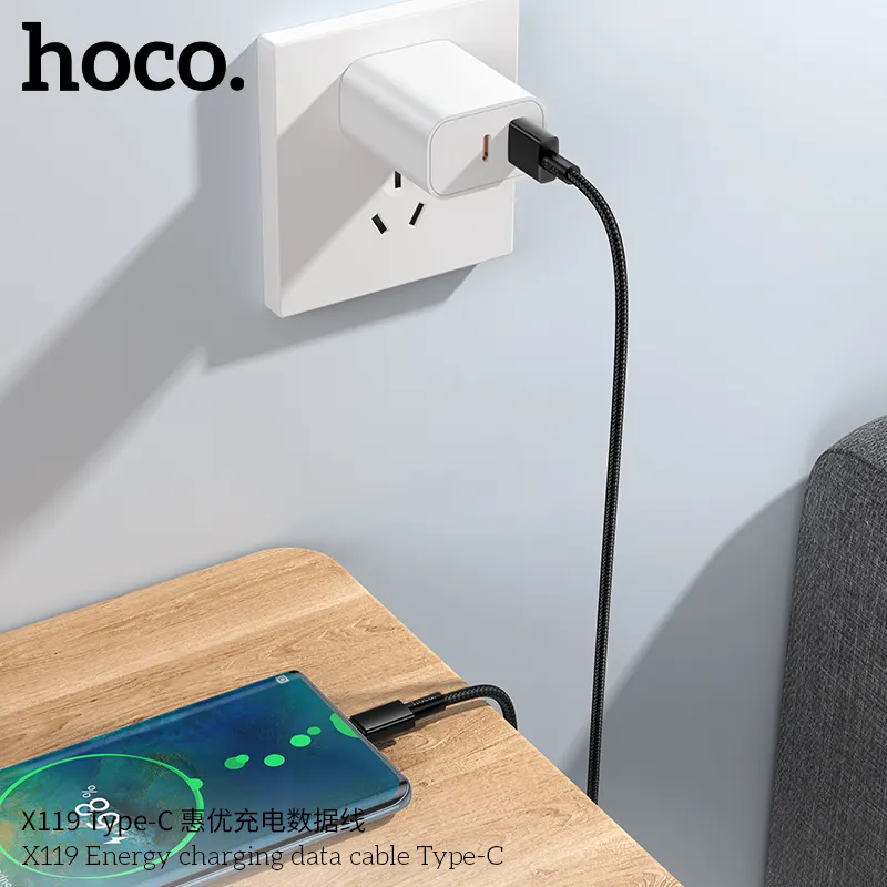 Cáp Sạc Type-C Hoco X119 Energy Unpackaged mô tả tổng quan chất lượng cao