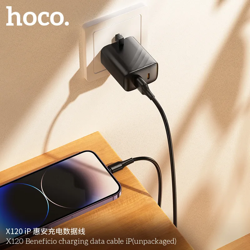Cáp Sạc iP Hoco X120 Beneficio Unpackaged thiết kế nhỏ gọn, bền bỉ phù hợp sạc nhanh mọi thiết bị