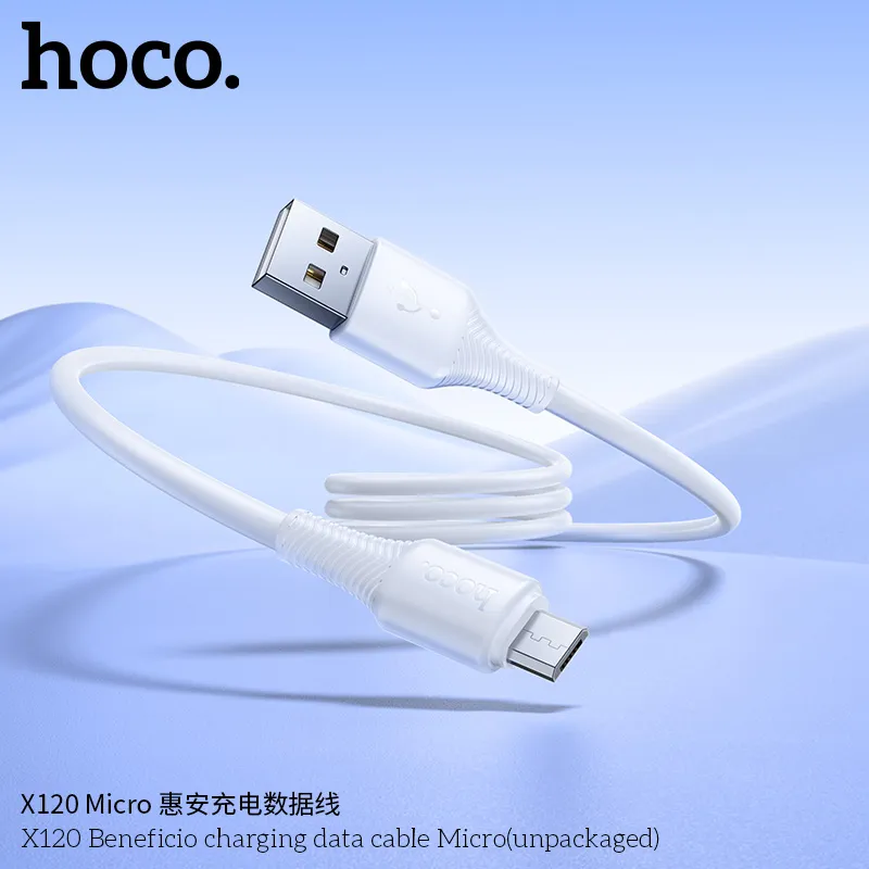 Đóng gói Cáp Sạc Micro Hoco X120 Beneficio dạng không hộp gọn nhẹ, tiện lợi