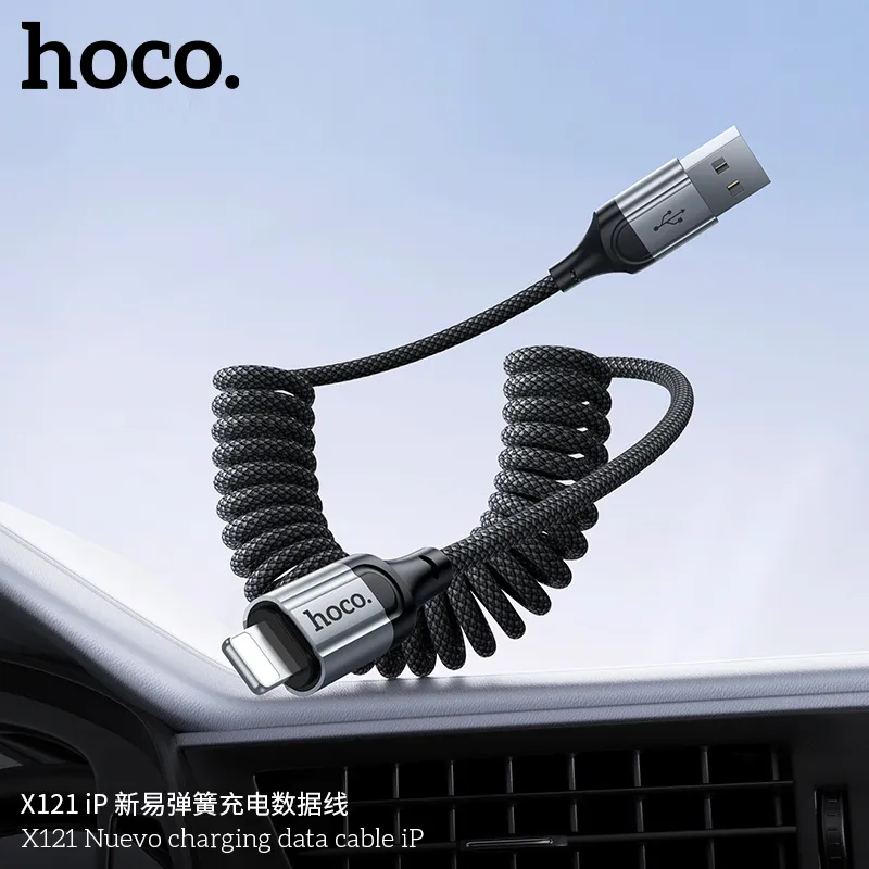 Cáp Sạc iP Hoco X121 Nuevo thiết kế dây bện lò xo chống đứt gãy bền bỉ
