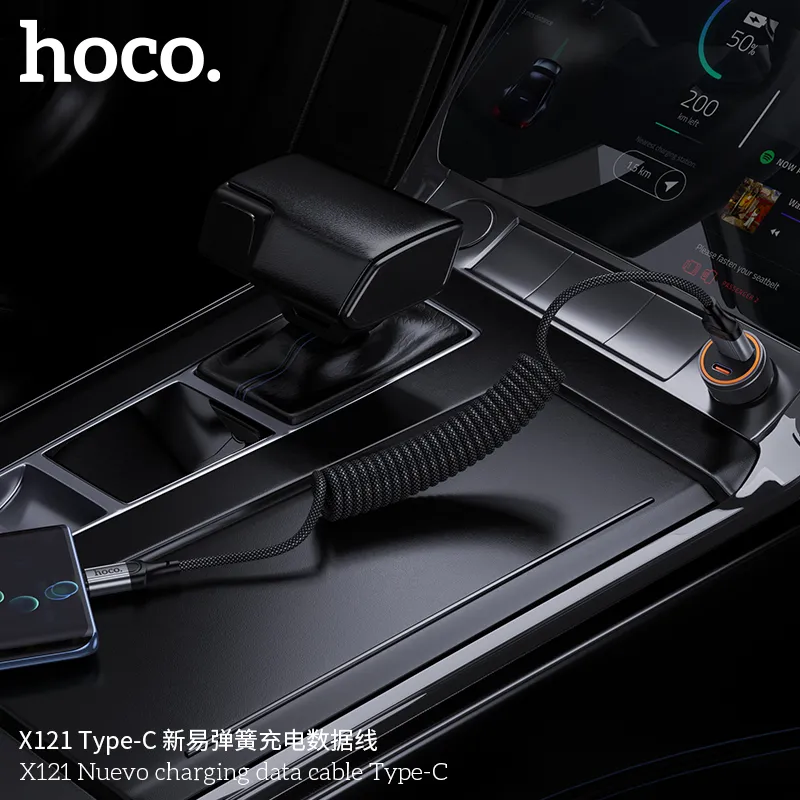 Cáp Sạc Type-C Hoco X121 Nuevo chuẩn sạc nhanh bền bỉ, thiết kế dây bện lò xo chống rối cao cấp