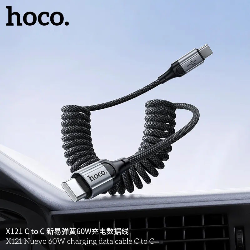 Cáp Sạc Type-C to Type-C Hoco X121 Nuevo 60W chất lượng cao, thiết kế chắc chắn bền bỉ