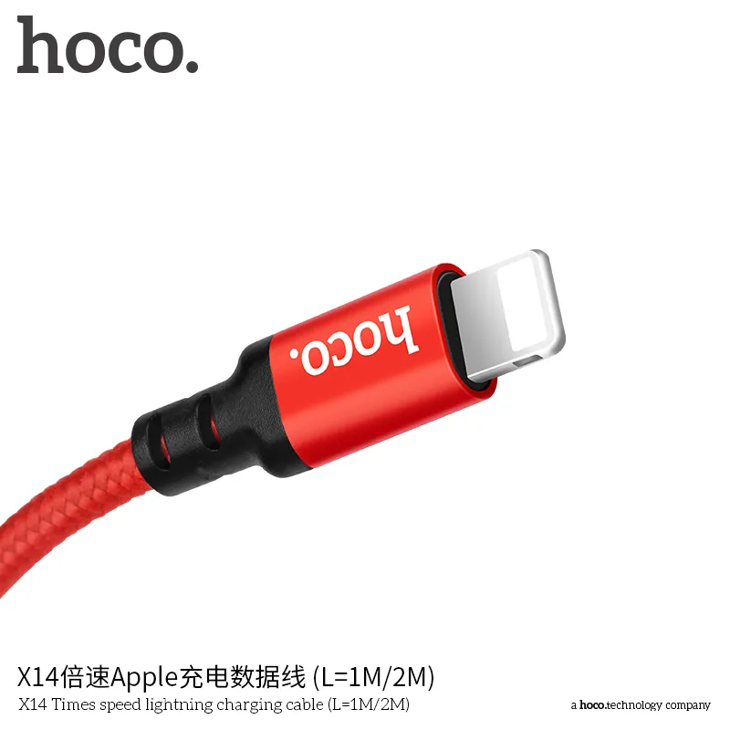 Tính năng chi tiết cáp Hoco X14: lõi 58 sợi đồng, đầu hợp kim nhôm bền chắc