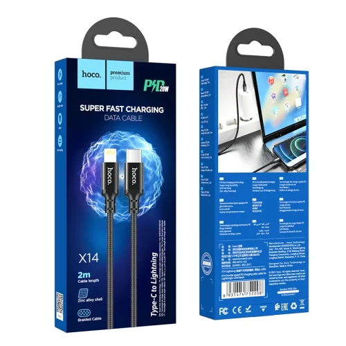 Cáp Sạc PD iP Hoco X14 Double Speed L=2M