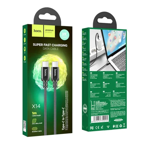 Cáp Sạc Type-C to Type-C Hoco X14 Double Speed 60W L=1M