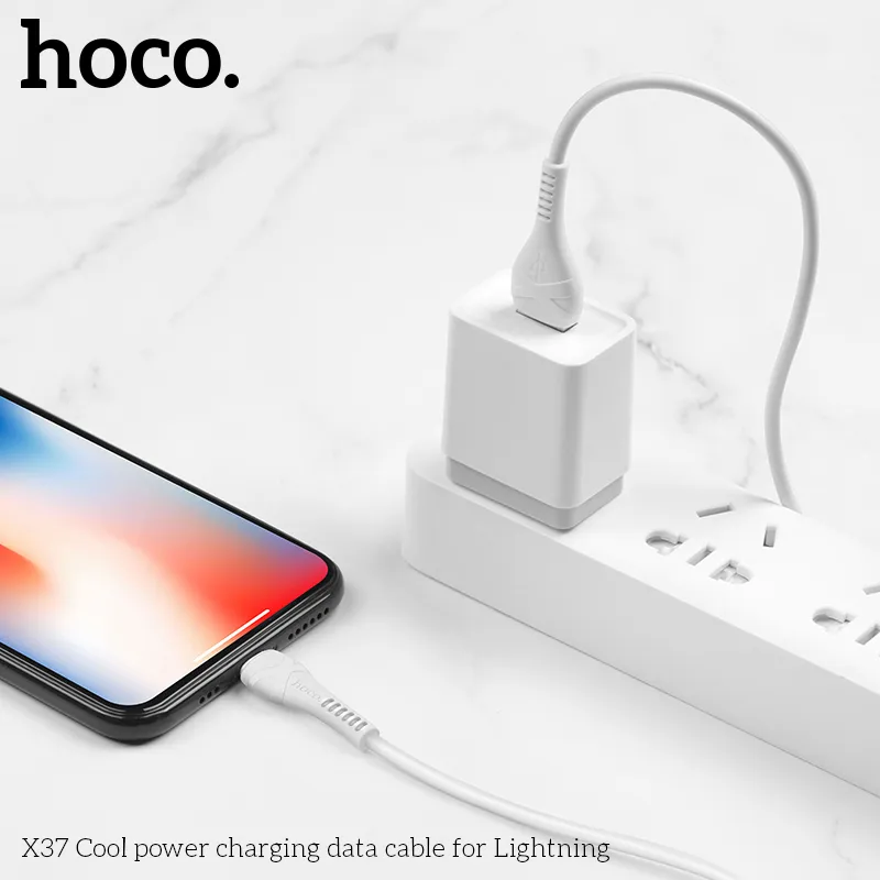 Đóng gói cáp sạc iP Hoco X37 Cool Power gọn nhẹ, dễ bảo quản và vận chuyển