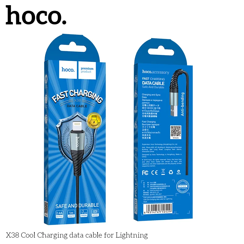 Cáp Sạc iP Hoco X38 Cool với thiết kế sang trọng và chất liệu bền bỉ