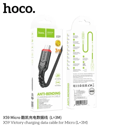 Cáp Sạc Micro Hoco X59 Victory L=3M