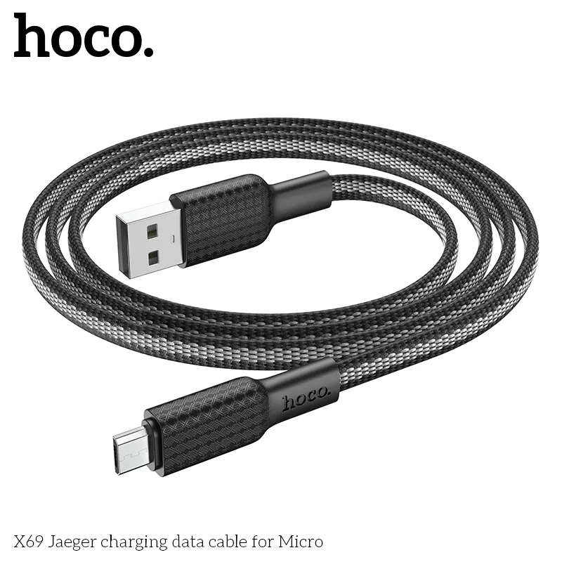 Cáp Sạc Micro Hoco X69 Jaeger thiết kế bền bỉ và chống đứt