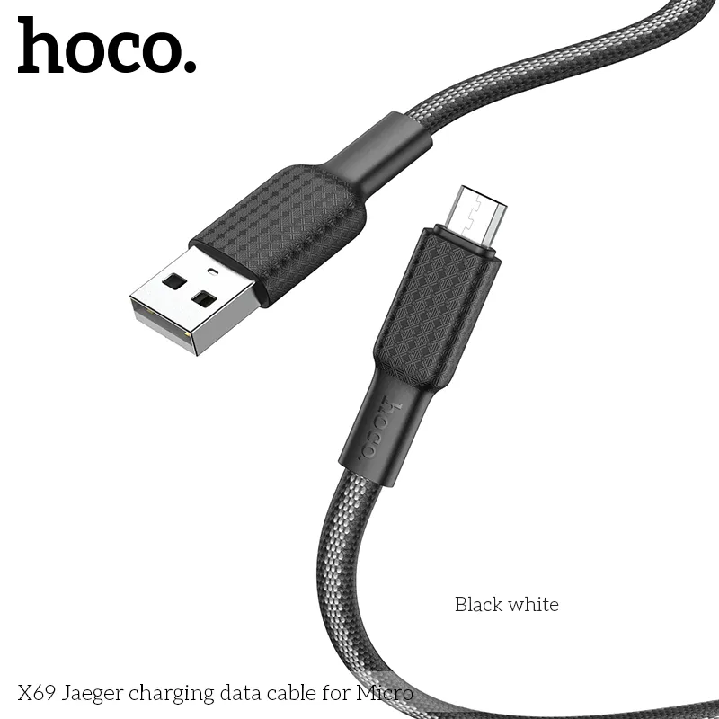 Cáp Micro Hoco X69 Jaeger hỗ trợ dòng 2.4A sạc nhanh an toàn