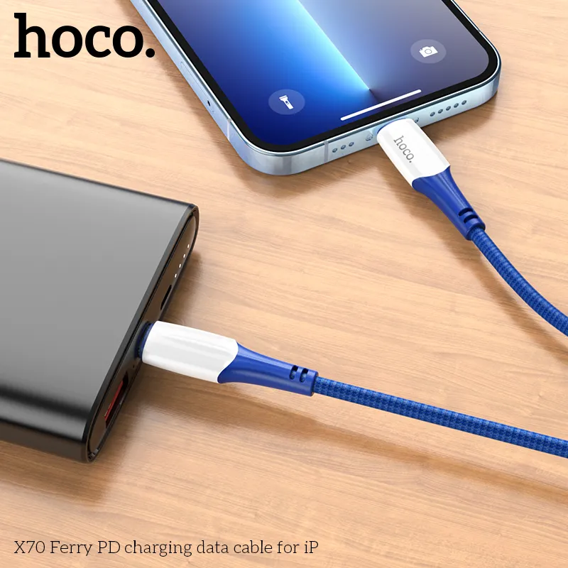 Cáp Sạc PD iP Hoco X70 Ferry chất lượng cao, thiết kế bền bỉ và tiện lợi