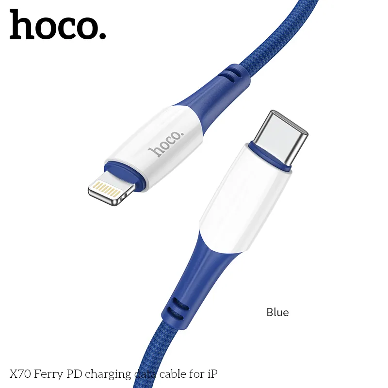Đóng gói gọn nhẹ, tiện lợi khi mang theo Cáp Sạc PD iP Hoco X70 Ferry
