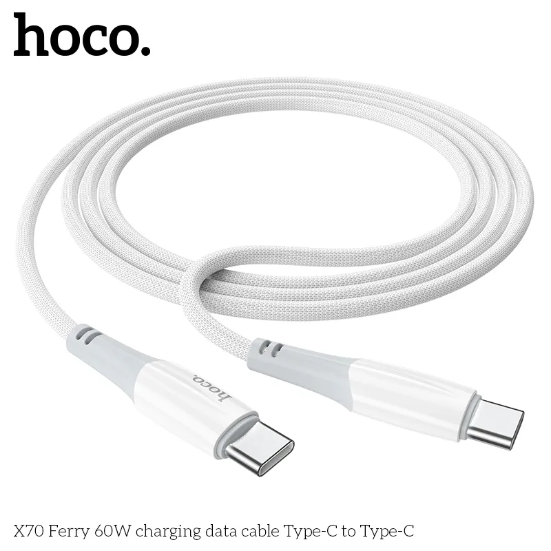 Trải nghiệm sạc nhanh, an toàn với cáp Type-C Hoco X70 Ferry 1m nhẹ chỉ 22g