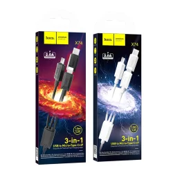 Cáp Sạc 3-in-1 Hoco X74 iP+Micro+Type-C