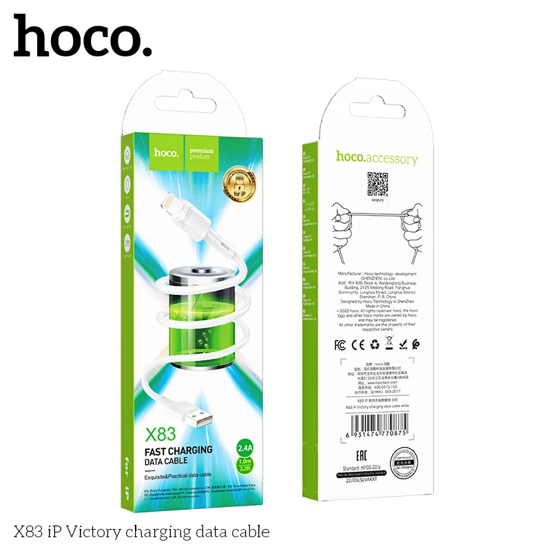 Trải nghiệm sạc ổn định và an toàn với Cáp Sạc iP Hoco X83 Victory chất lượng cao