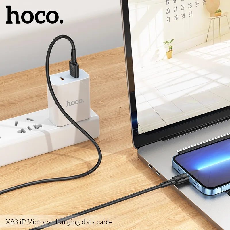 Đóng gói sản phẩm cáp sạc Hoco X83 Victory gọn nhẹ, đầy đủ phụ kiện và hướng dẫn sử dụng