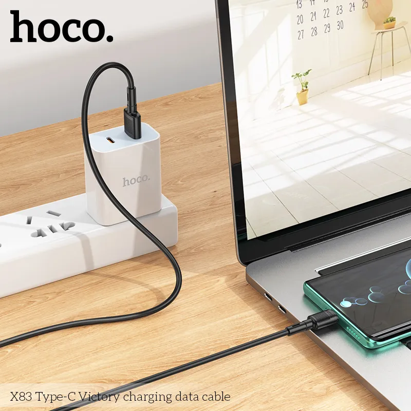 Cáp Sạc Type-C Hoco X83 Victory chất lượng cao, thiết kế bền bỉ
