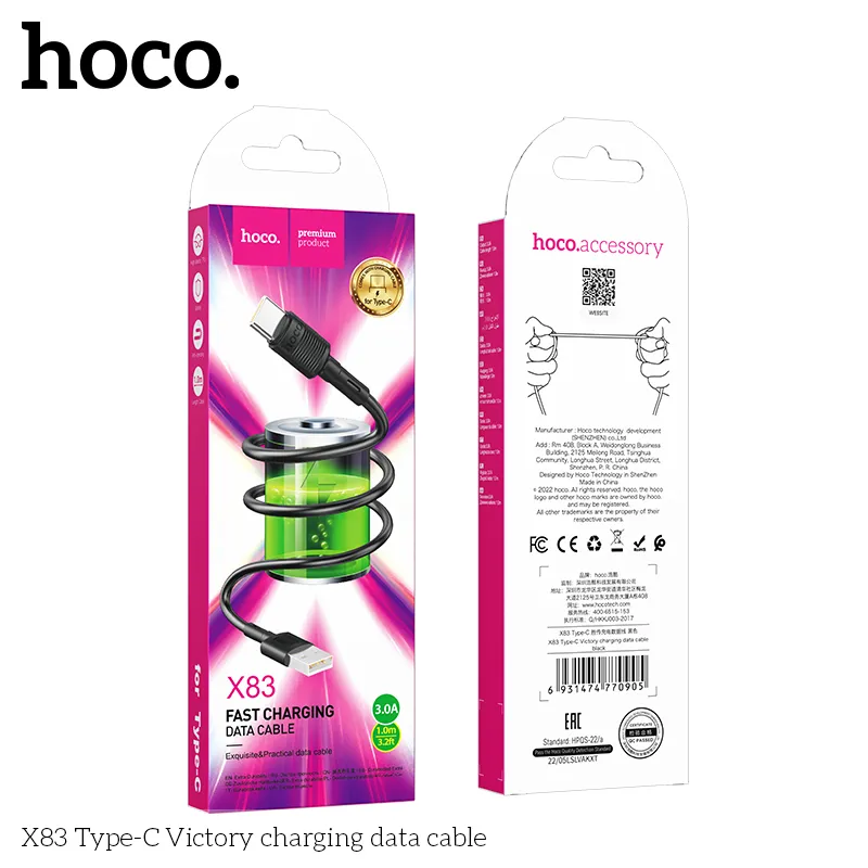 Trải nghiệm sạc hiệu quả, tốc độ nhanh với Cáp Sạc Type-C Hoco X83 Victory