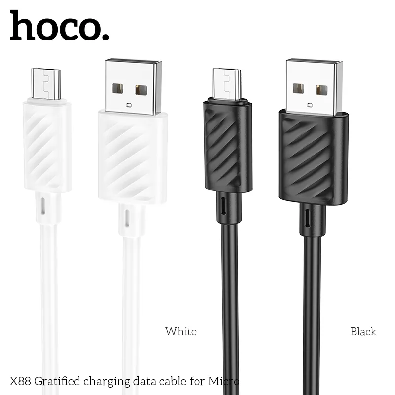 Cáp Sạc Micro Hoco X88 Gratified Packaged với thiết kế bền bỉ chất liệu PVC cao cấp