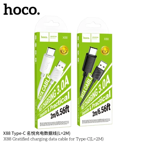 Cáp Sạc Type-C Hoco X88 Gratified L=2M Packaged