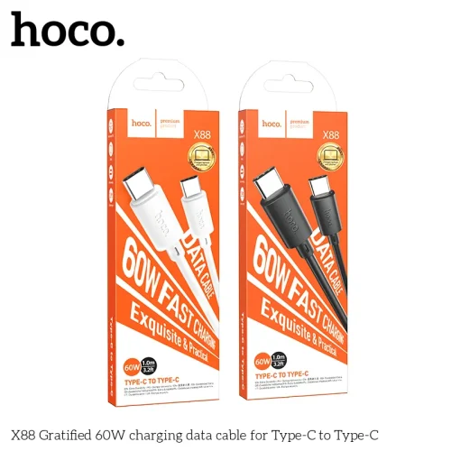 Cáp Sạc Type-C to Type-C Hoco X88 Gratified 60W Unpackaged