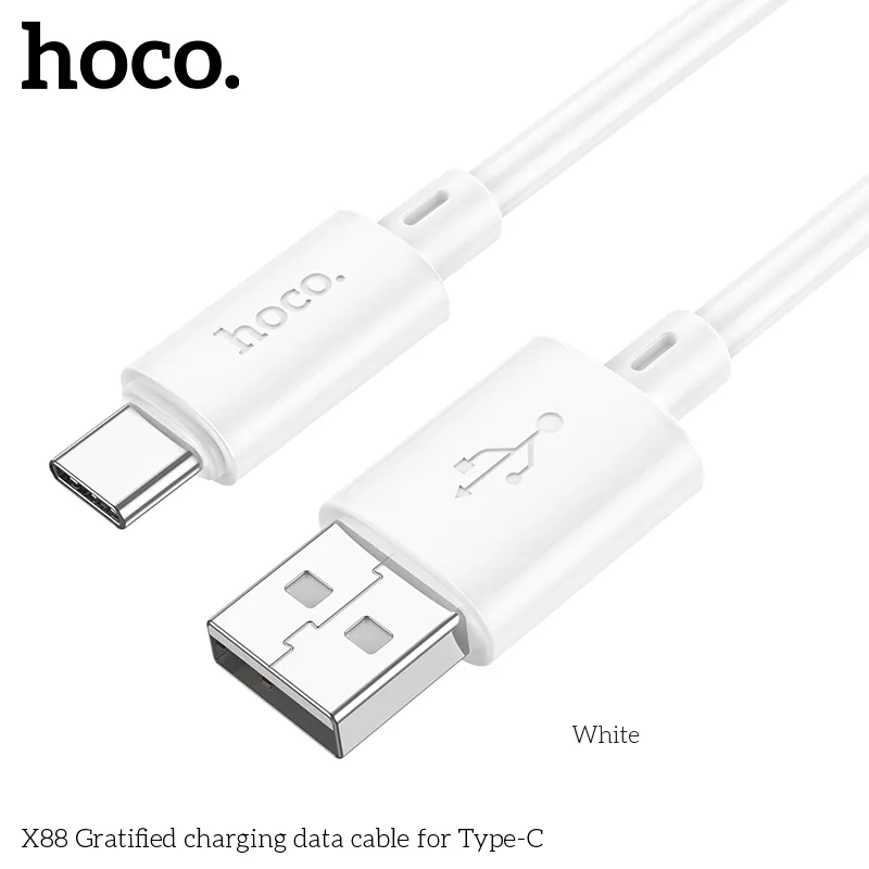 Thiết kế cáp sạc Type-C Hoco X88 Gratified Unpackaged tối ưu, kiểu dáng hiện đại