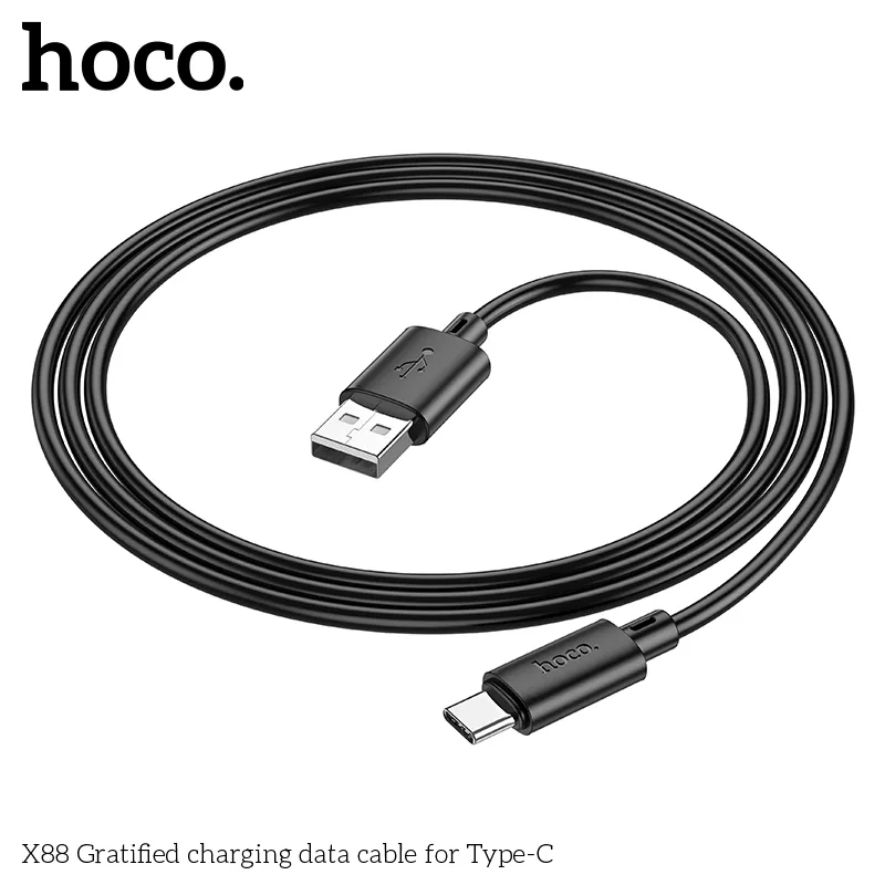 Tính năng chi tiết cáp Type-C Hoco X88: lõi chống nhiễu, lớp vỏ PVC chắc chắn
