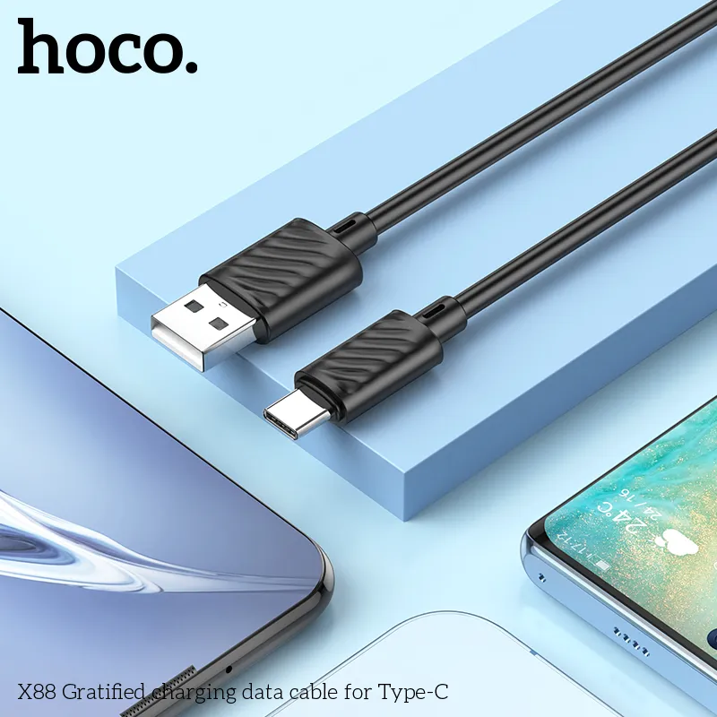 Đóng gói sản phẩm cáp Hoco X88 Gratified dạng unpackaged thân thiện môi trường