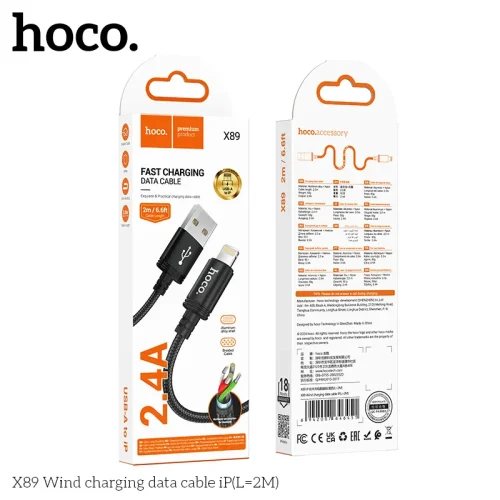 Cáp Sạc iP Hoco X89 Wind L=2M Packaged