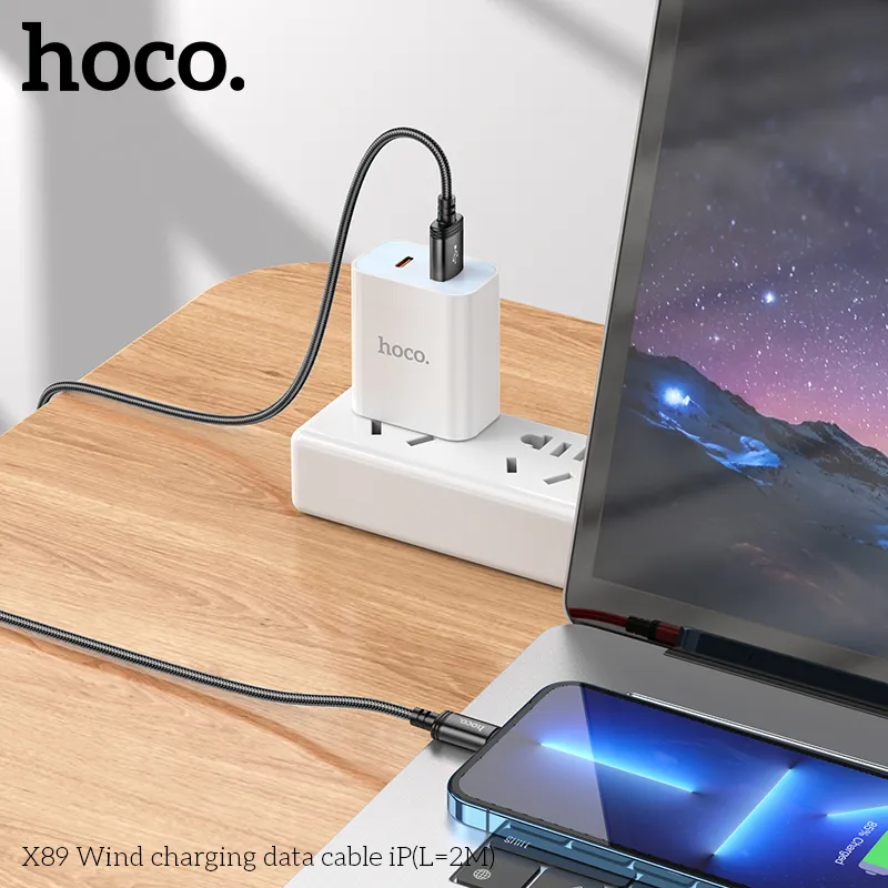 Cáp Sạc iP Hoco X89 Wind hỗ trợ sạc nhanh 2.4A, tương thích đa thiết bị