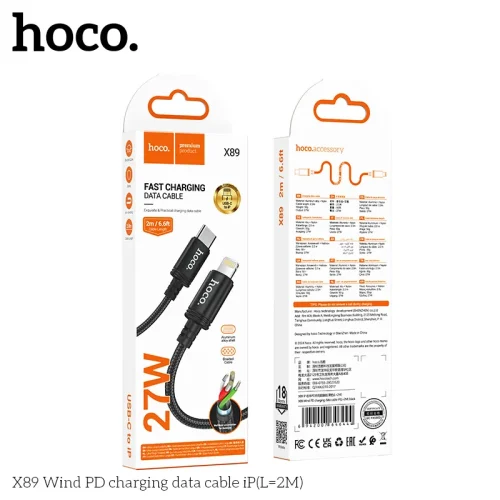 Cáp Sạc PD iP Hoco X89 Wind L=2M Packaged