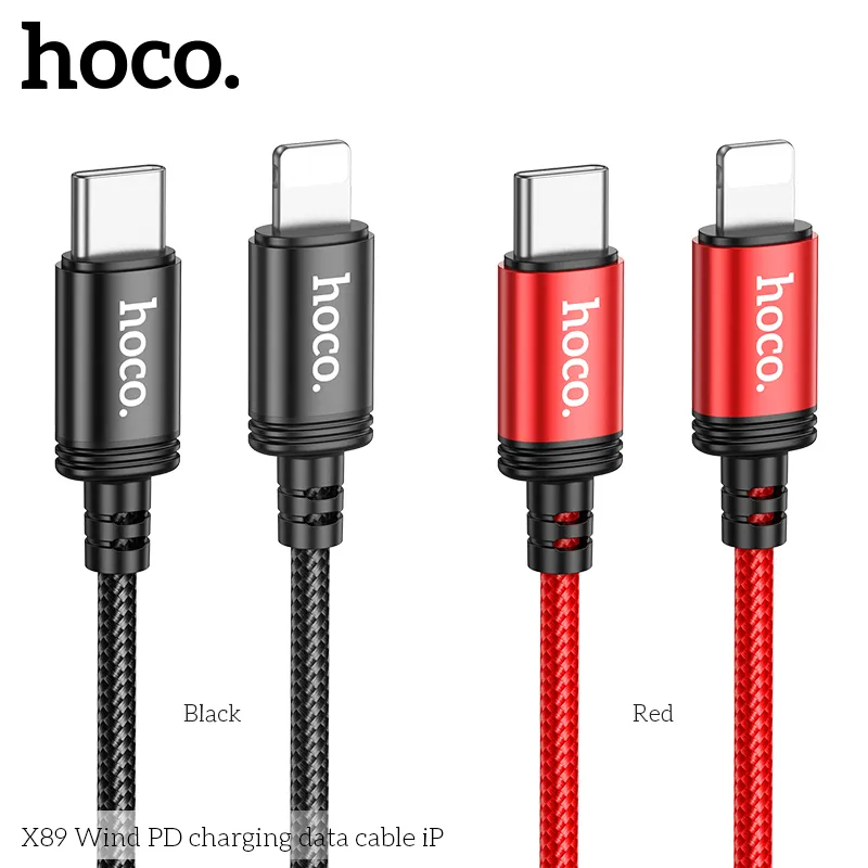 Cáp Sạc PD iP Hoco X89 Wind Unpackaged thiết kế bền bỉ và tiện lợi