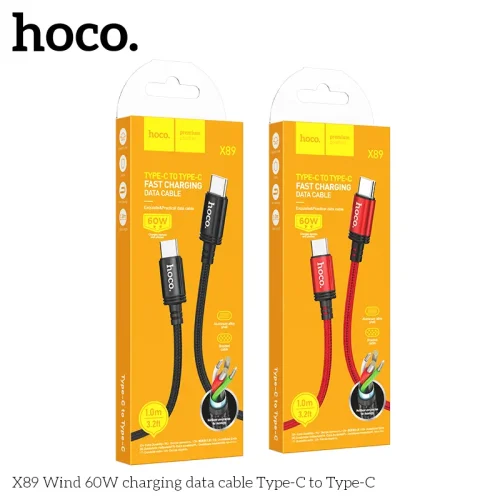 Cáp Sạc Type-C to Type-C Hoco X89 Wind 60W Packaged