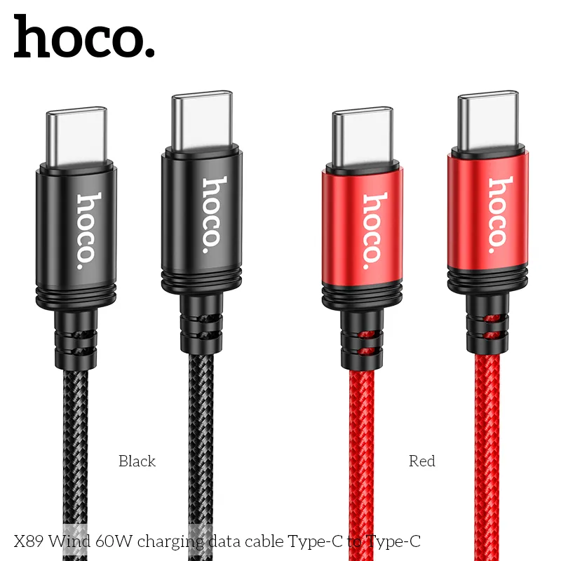 Cáp Sạc Type-C to Type-C Hoco X89 Wind 60W Unpackaged chất lượng cao, dây sạc bền bỉ