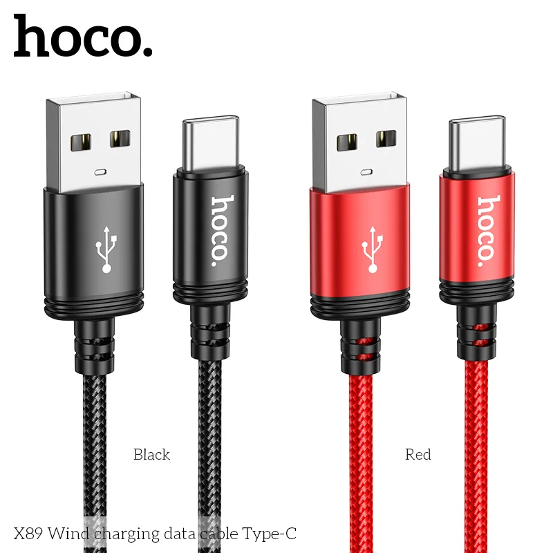 Cáp Sạc Type-C Hoco X89 Wind Unpackaged chất lượng cao, thiết kế bền bỉ dễ sử dụng