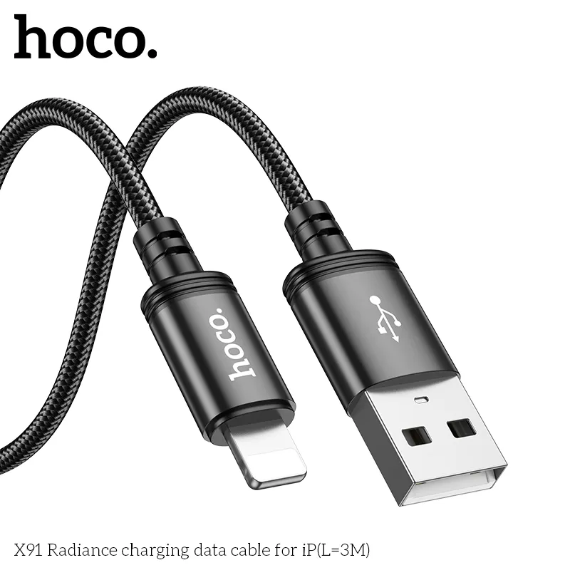 Cáp Sạc iP Hoco X91 Radiance L=3M thiết kế bền bỉ, phù hợp mọi thiết bị iPhone