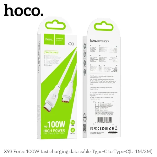 Cáp Sạc Type-C to Type-C Hoco X93 Force 100W L=1M