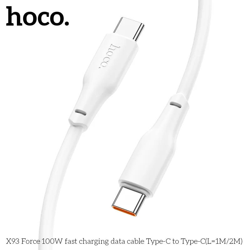 Cáp Sạc Type-C to Type-C Hoco X93 Force 100W L=1M với thiết kế bền bỉ và chất lượng cao