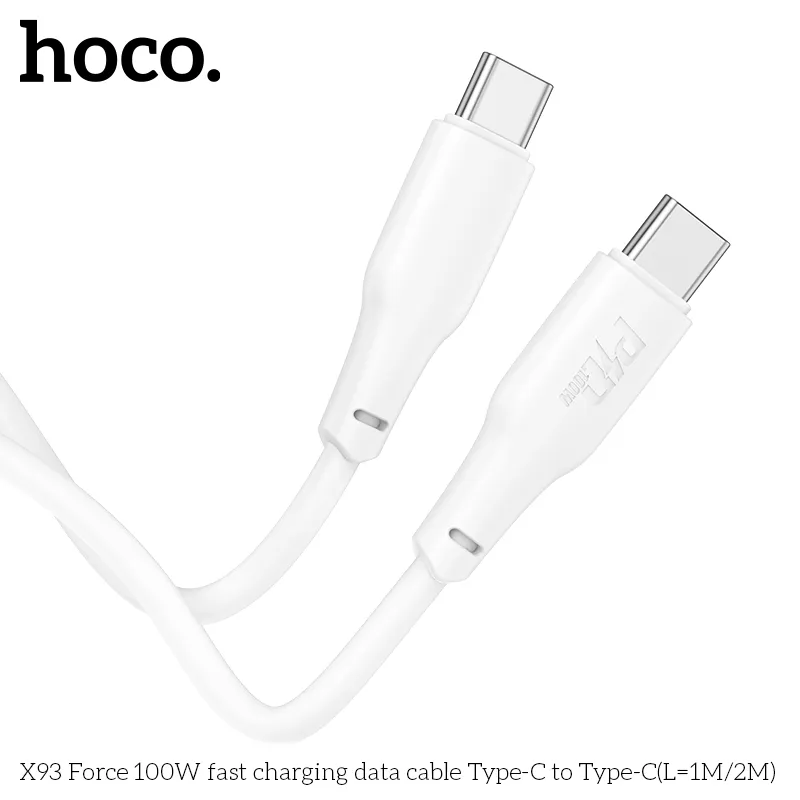 Cáp sạc Type-C Hoco X93 Force 2m thiết kế TPE chống đứt gãy, độ bền cao