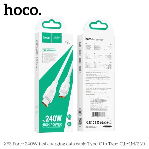 Cáp Sạc Type-C to Type-C Hoco X93 Force 240W L=1M