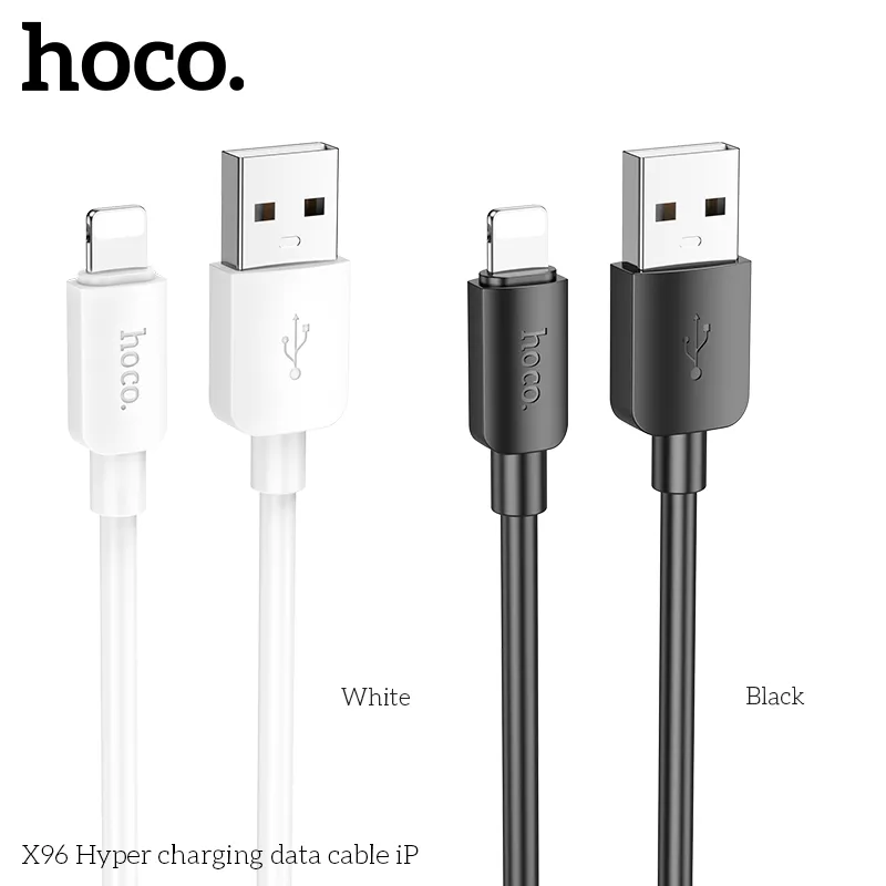 Cáp Sạc iP Hoco X96 Hyper vỏ và mối nối PVC bền bỉ, chịu nhiệt tốt