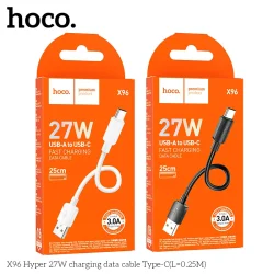 Cáp Sạc Type-C Hoco X96 Hyper 27W L=0.25M