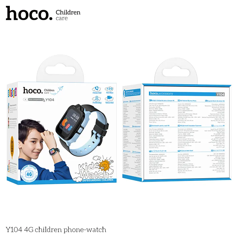 Đồng Hồ Trẻ Em Hoco Y104 4G mang lại trải nghiệm kết nối liền mạch, dễ sử dụng cho bé