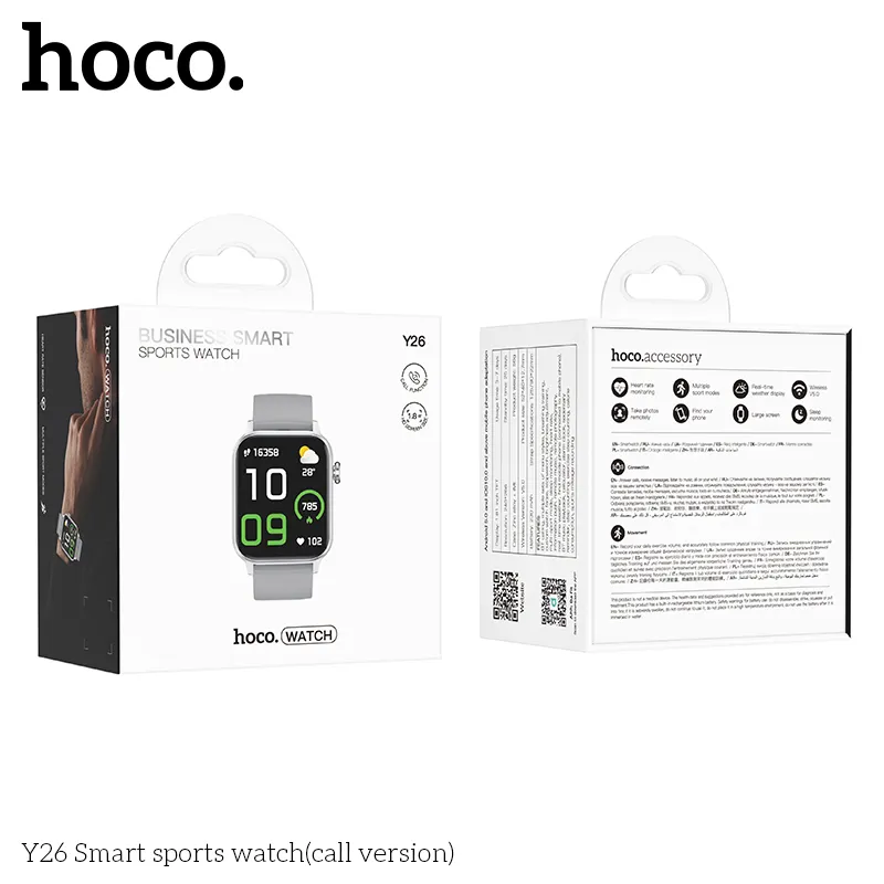 Đồng Hồ Thông Minh Hoco Y26 hỗ trợ đo thể thao, thông báo thời tiết, đẩy thông tin nhanh