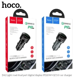 Tẩu Sạc Ô tô Hoco Z42 Light Road PD20W+QC3.0 màn hình kỹ thuật số